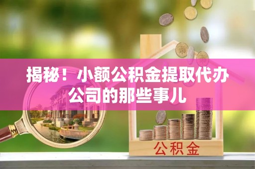 新昌揭秘！小额公积金提取代办公司的那些事儿